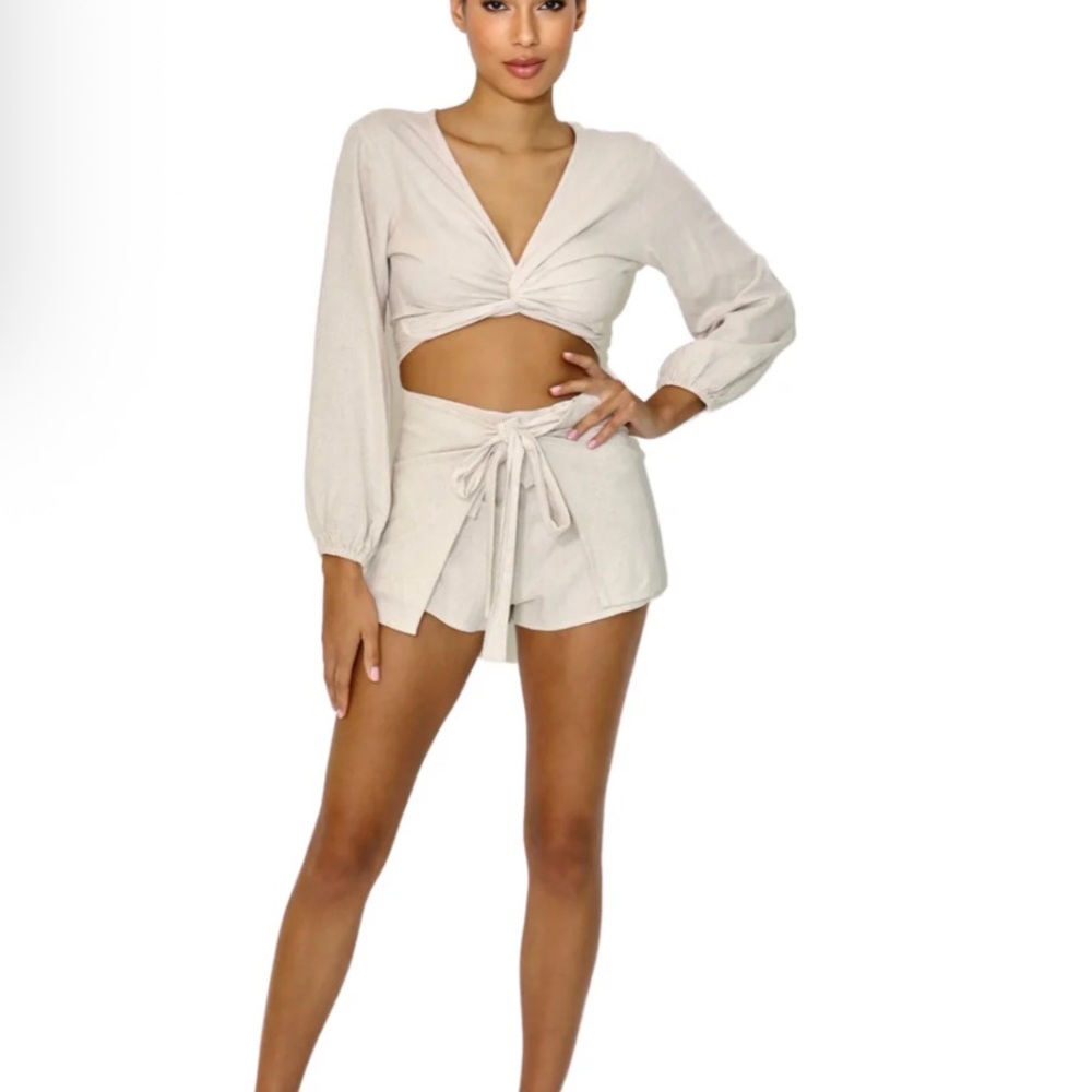 Baliawear wrap shorts in oatmeal